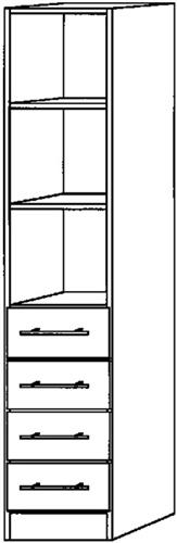 Bild von Otto Office Premium Aktenregal OTTO Office Line II, mit 3 offenen Fächern und 4 Schubladen