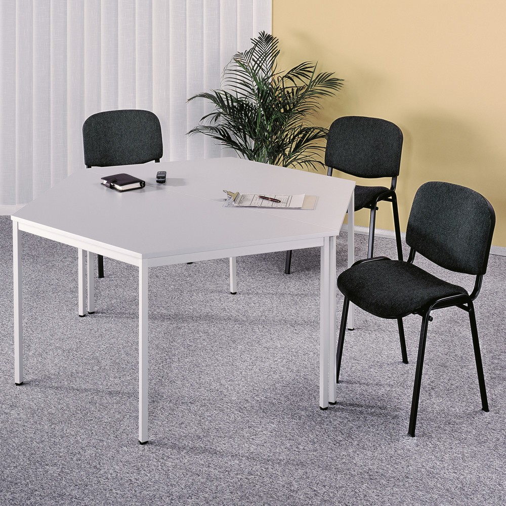 Bild von Konferenztisch Klassic, Trapez mit Quadratrohr, BxT 1.600 x 690 mm, grau