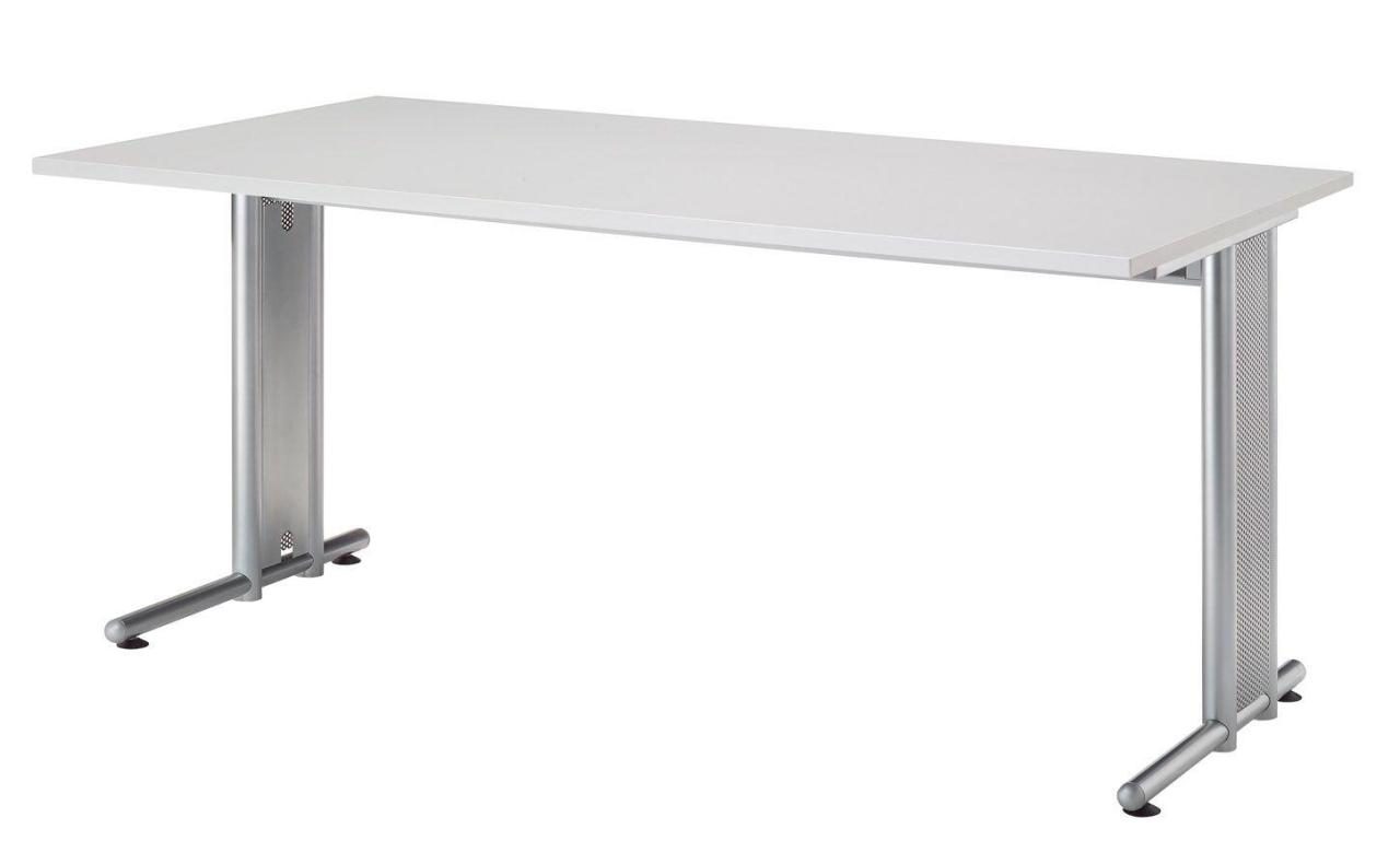 Bild von HAMMERBACHER Schreibtisch Flexiline II, blendfreie Oberfläche, mit Kabelkanal und Höhenausgleichsschrauben