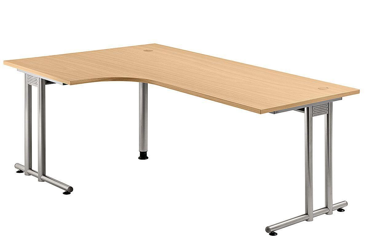 Bild von HAMMERBACHER Eckschreibtisch Flexiline II, Winkelschreibtisch 90°, Breite 200 cm, C-Fuß mit Stützfuß