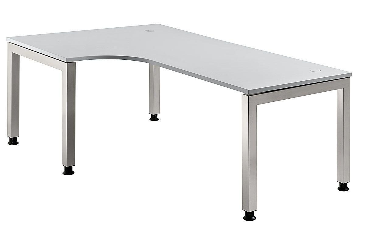 Bild von Hammerbacher J Serie VJS82/5 Eckschreibtisch Halbkreisförmig Holz Silber 4 Füße 1.200 x 2.000 x 680 mm
