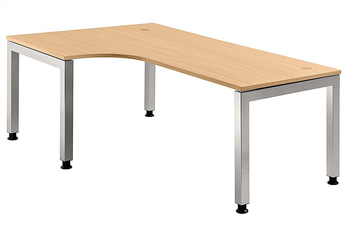 Bild von Hammerbacher J Serie Eckschreibtisch Buche Holz Silber 4 Füße 1.200 x 2.000 x 680 mm