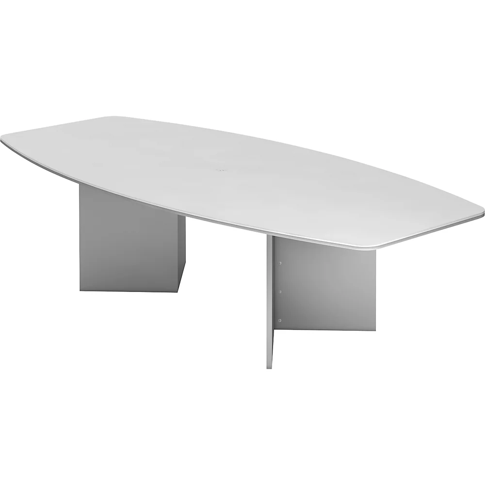 Bild von HAMMERBACHER Konferenztisch Chicago, B 280cm, Tonnenform, bis 10 Personen, mit Holzgestell / Kabeldose