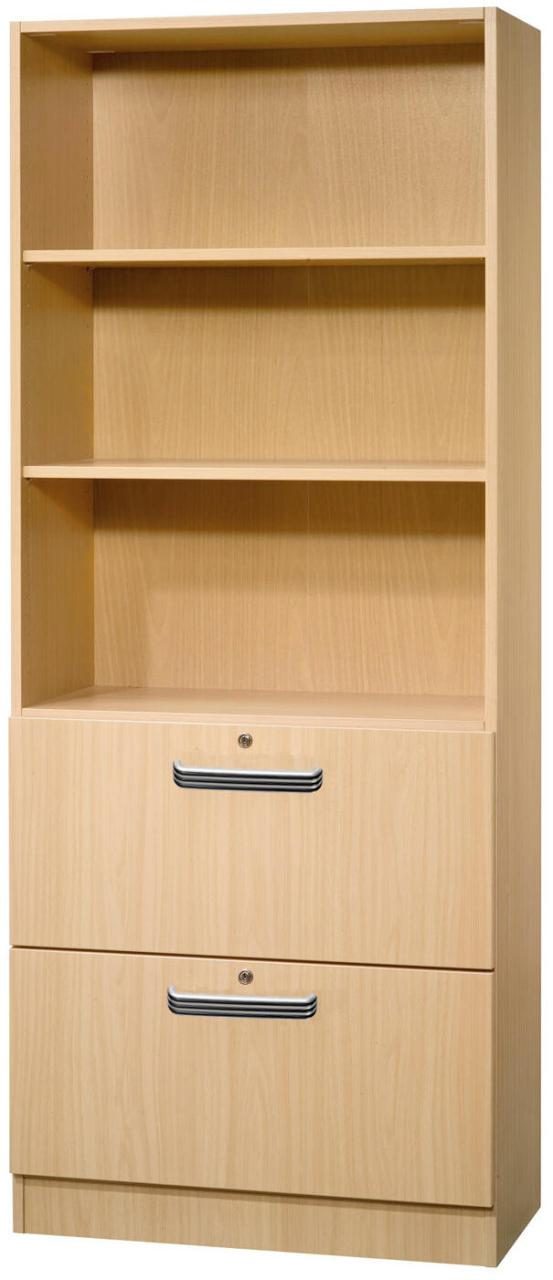 Bild von Hammerbacher Future Melaminharzbeschichtete Spanplatte Aktenschrank 2 Fachböden 800 x 420 x 2.004 mm Buche