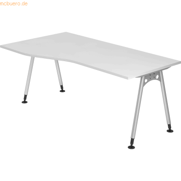 Bild von HAMMERBACHER Schreibtisch Schreibtisch A-Fuß 180x100/80cm Weiß