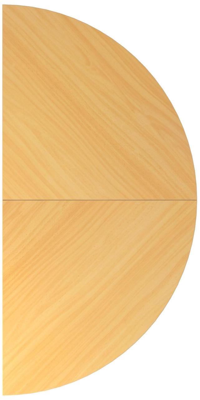 Bild von HAMMERBACHER Schreibtisch Anbautisch 160x80cm 2xViertelkreis/Fuß Buche/Silber