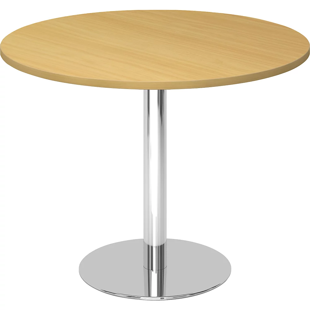 Bild von HAMMERBACHER Konferenztisch Besprechungstisch 100cm Buche/chrom