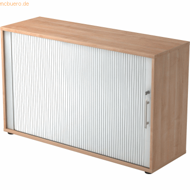 Bild von mcbuero.de Rolladenschrank 2 OH BxTxH 120x40x74,8cm Griff RE Nussbaum/