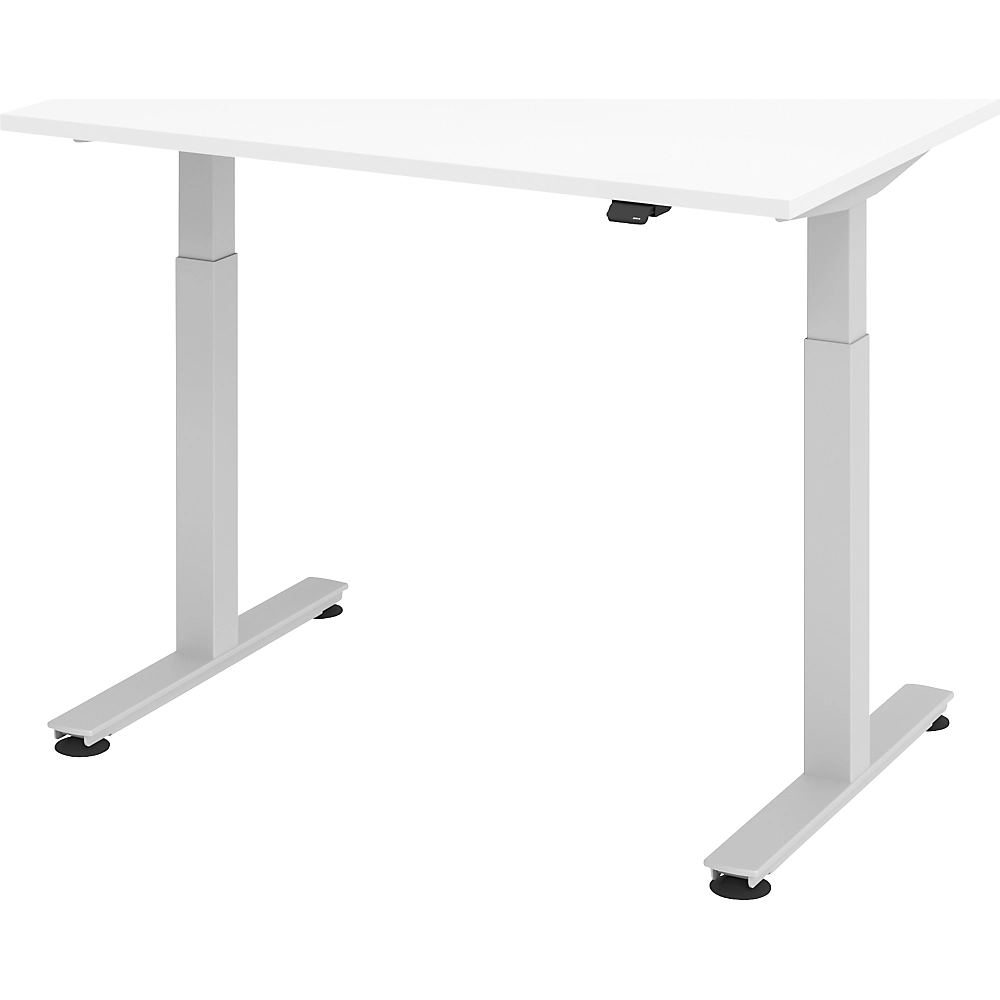 Bild von HAMMERBACHER Schreibtisch Sitz-Steh-Schreibtisch elektrisch 120x80cm Weiß/Silber