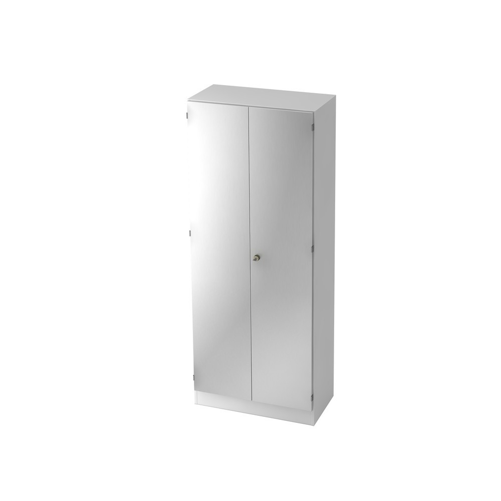 Bild von HAMMERBACHER Aktenschrank Schrank Solid 5 OH BxTxH 80x42x200,4cm Sockelblende Griff SG Weiß/Sil.