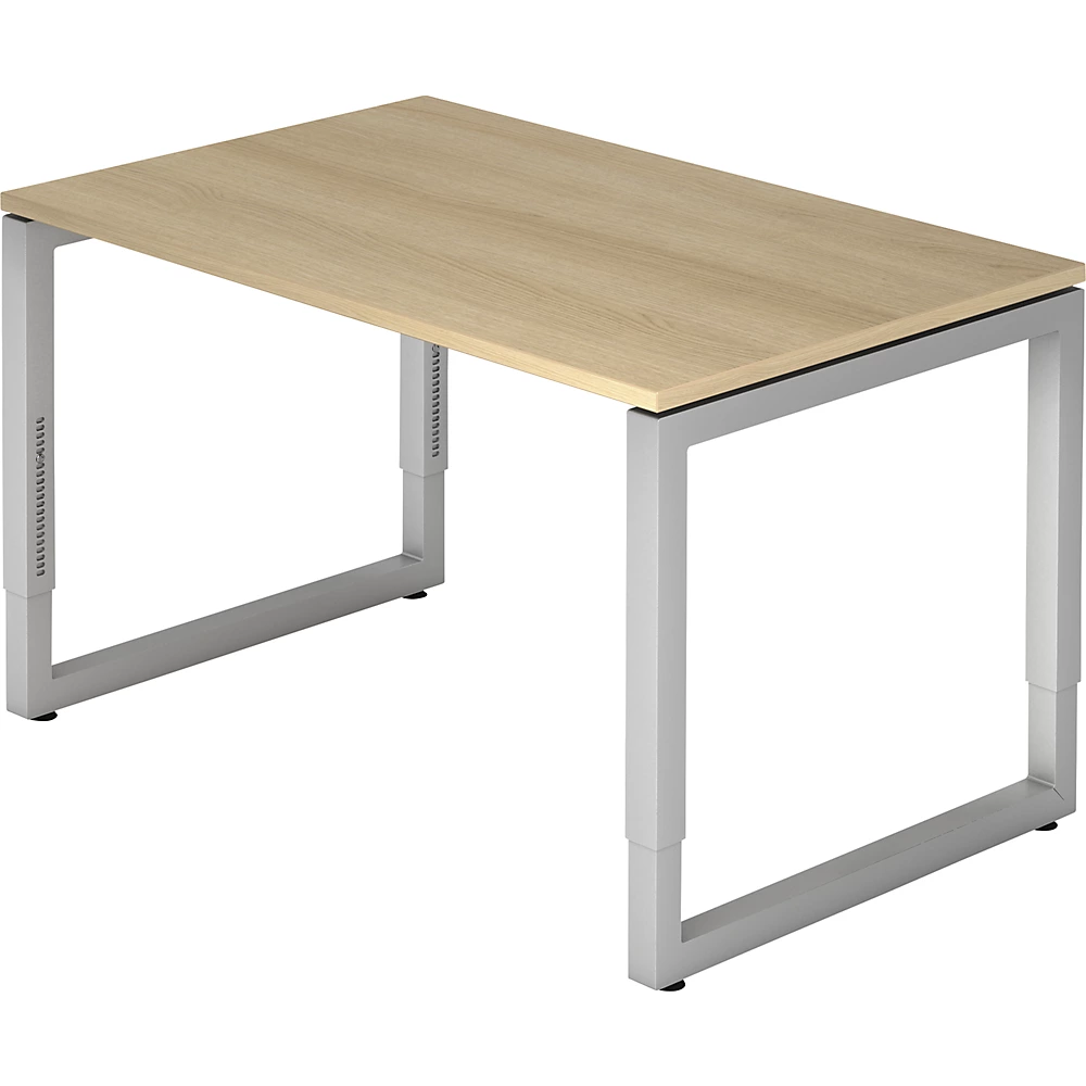 Bild von HAMMERBACHER Schreibtisch R-Line, mit rechteckiger schwebender Tischplatte, Bügelfuß, höhenverstellbar