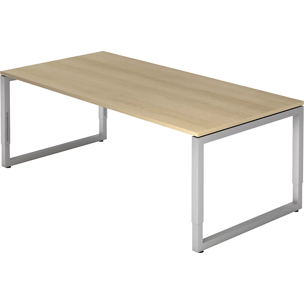 Bild von HAMMERBACHER Schreibtisch R-Line, mit rechteckiger schwebender Tischplatte, Bügelfuß, höhenverstellbar