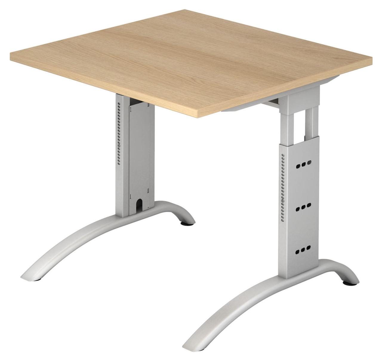 Bild von HAMMERBACHER Schreibtisch Schreibtisch 80x80cm höhenverstellbar bis 85cm Eiche