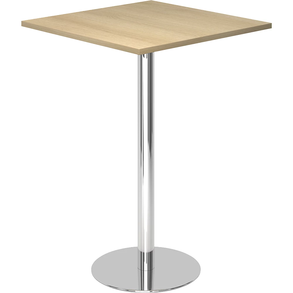 Bild von HAMMERBACHER Empfangstheke Stehtisch 80x80cm Eiche/chrom