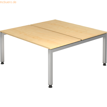 Bild von Schreibtisch Doppelschreibtisch 160x162,5cm Ahorn