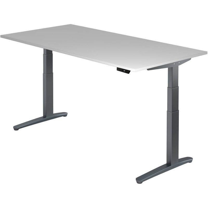 Bild von HAMMERBACHER XBHM2E höhenverstellbarer Schreibtisch 65,0 - 130,0 cm -  elektrisch lichtgrau / grafit