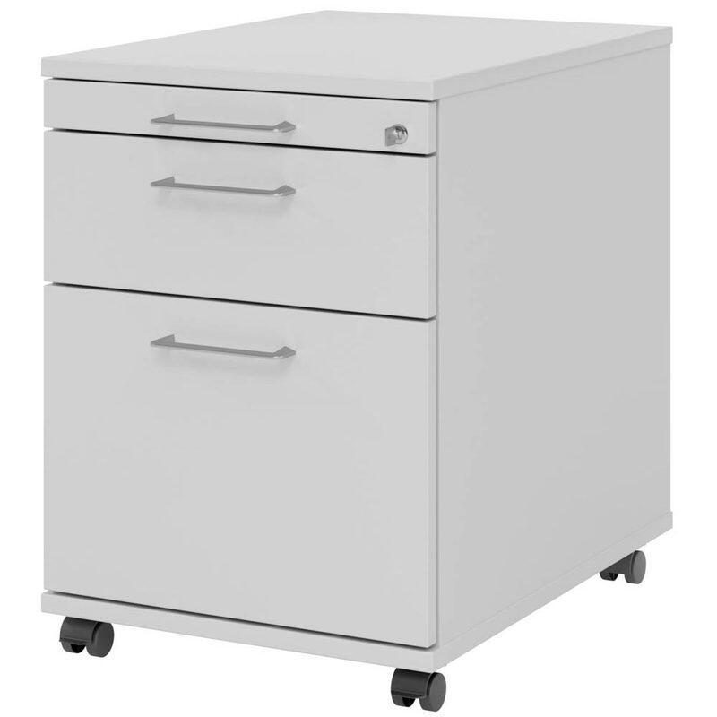 Bild von HAMMERBACHER Container Rollcontainer 58cm 1 Schub 1 Hängeregistratur Schloss Bügelgriff Grau