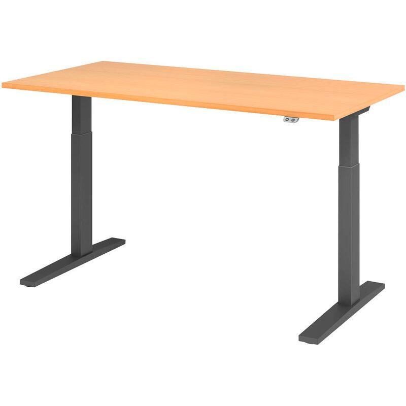 Bild von HAMMERBACHER Schreibtisch Upper Desk, elektrisch höhenverstellbar bis 120 cm, Gestell grahitfarben