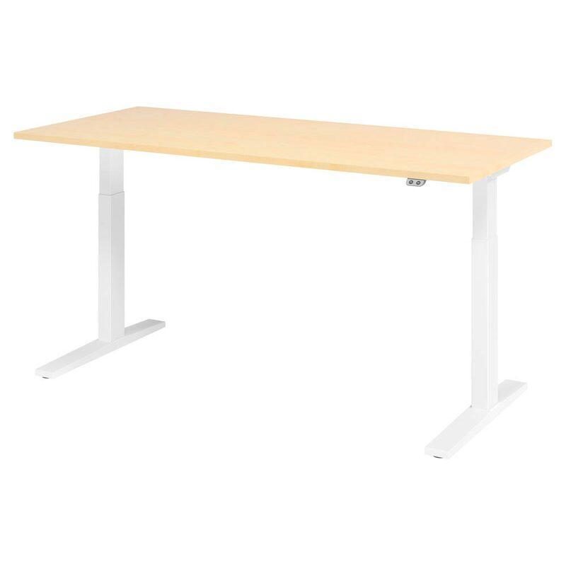 Bild von HAMMERBACHER XMKA19 höhenverstellbarer Schreibtisch 70,0 - 120,0 cm - elektrisch ahorn / weiß