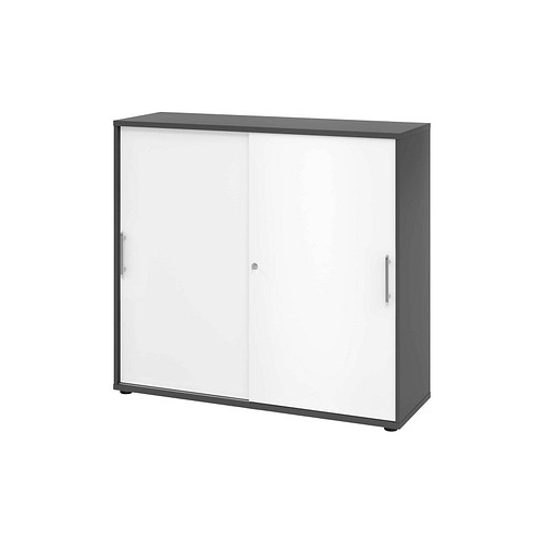 Bild von HAMMERBACHER Schiebetürenschrank – Grafit und Weiß im modernen Design