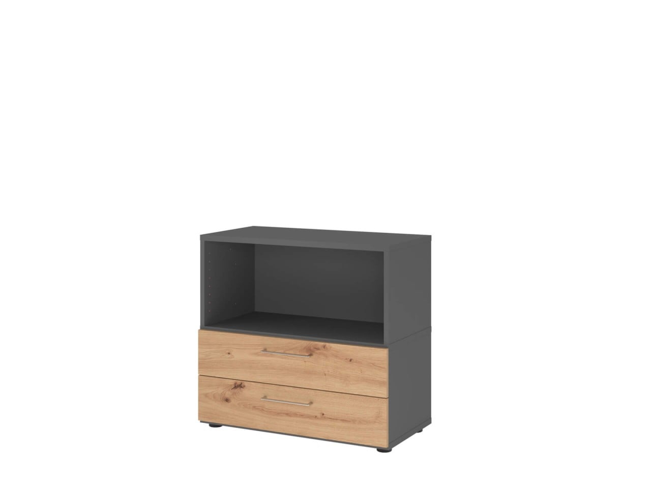 Bild von HAMMERBACHER Regalschrank FlexWall, VFW28S2KG/G/W/BS grafit, weiß 80,0 x 40,0 x 74,6 cm
