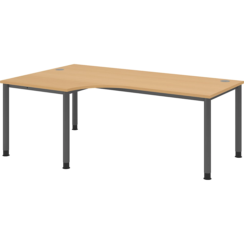 Bild von HAMMERBACHER VHS82/6/G höhenverstellbarer Schreibtisch 68,5 - 81 cm buche / grafit