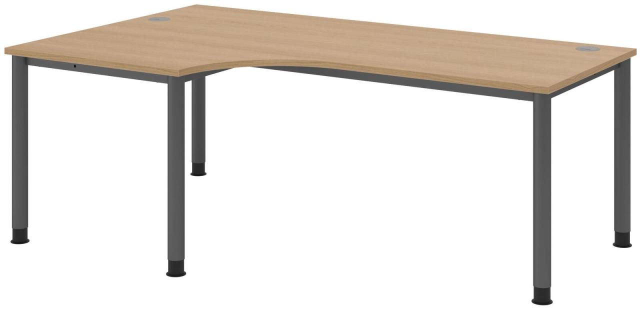 Bild von HAMMERBACHER VHS82/E/G höhenverstellbarer Schreibtisch 68,5 - 81 cm eiche / grafit