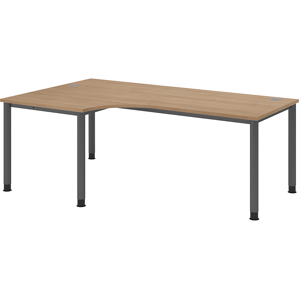 Bild von HAMMERBACHER VHS82/N/G höhenverstellbarer Schreibtisch 68,5 - 81 cm nussbaum / grafit