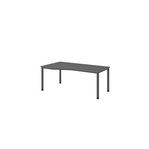 Bild von HAMMERBACHER HS18 höhenverstellbarer Schreibtisch grafit Trapezform