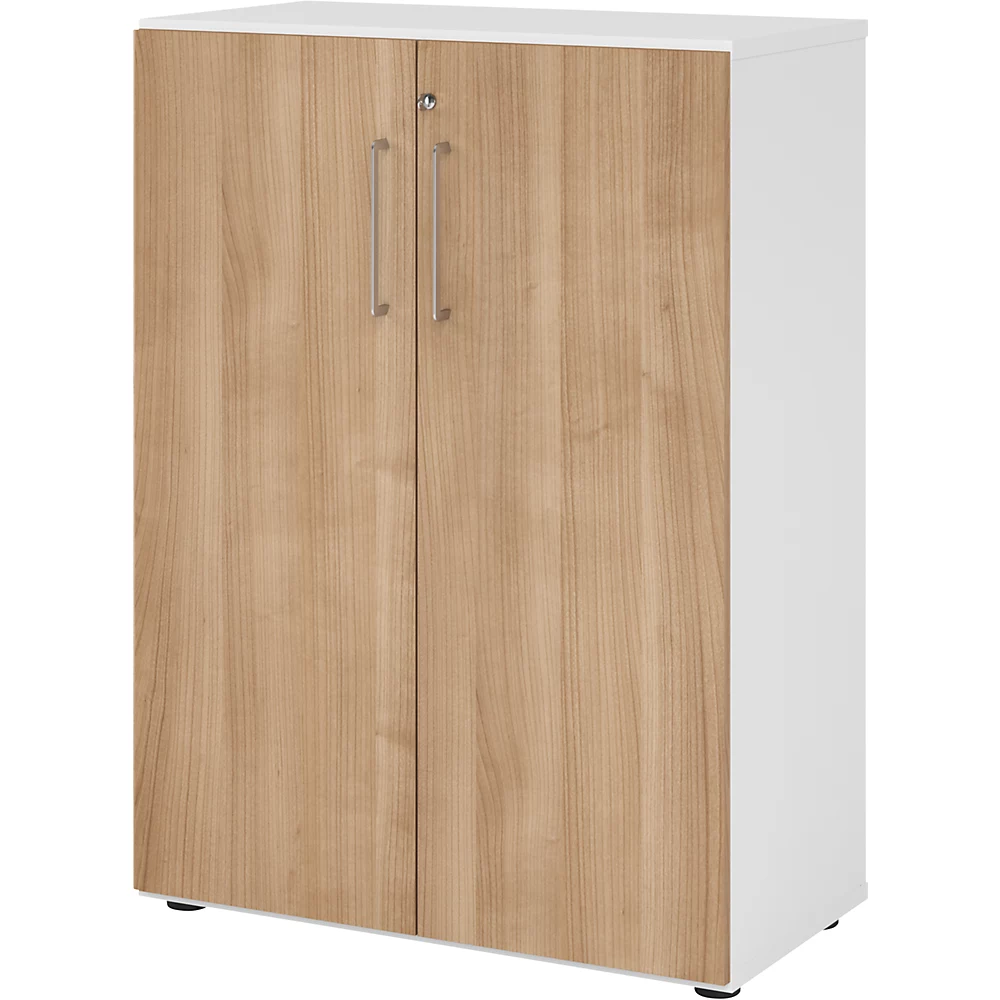Bild von HAMMERBACHER Aktenschrank 938T3, V938T3/W/N/BS weiß, nussbaum 2 Fachböden 80,0 x 42,0 x 110,0 cm