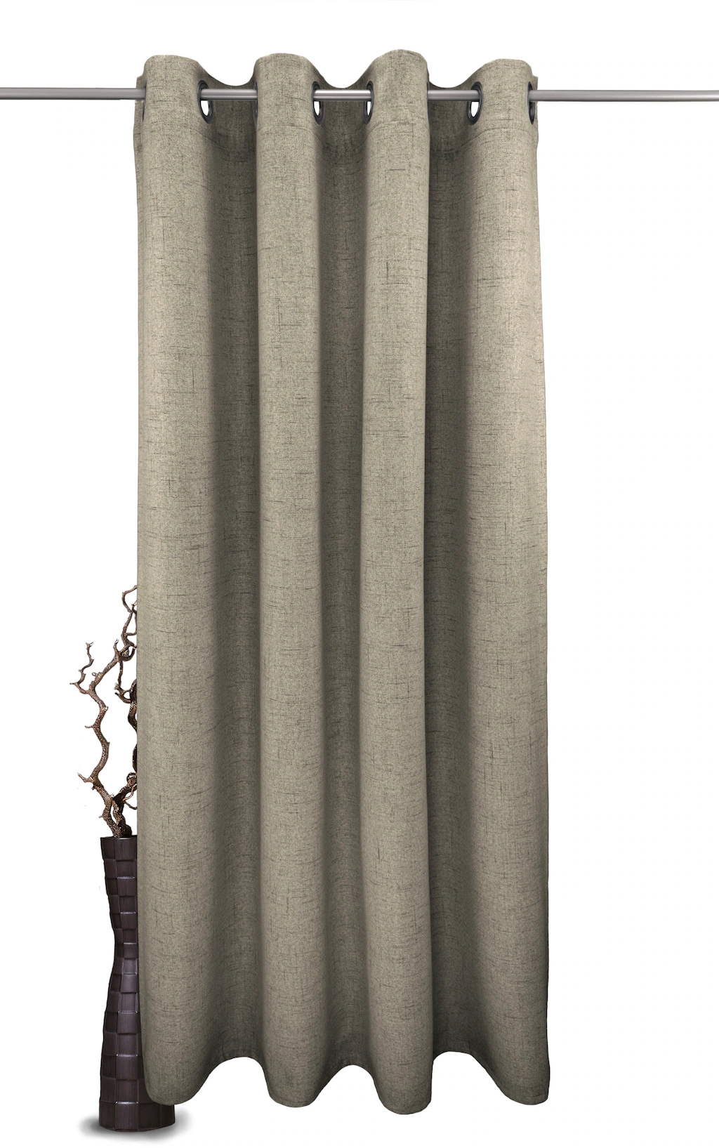 Bild von Gardine VHG "Rustika", grau, B:145cm H:215cm, Polyester, Gardinen, Deko Struktur, Polyester, pflegeleicht, nach Maß