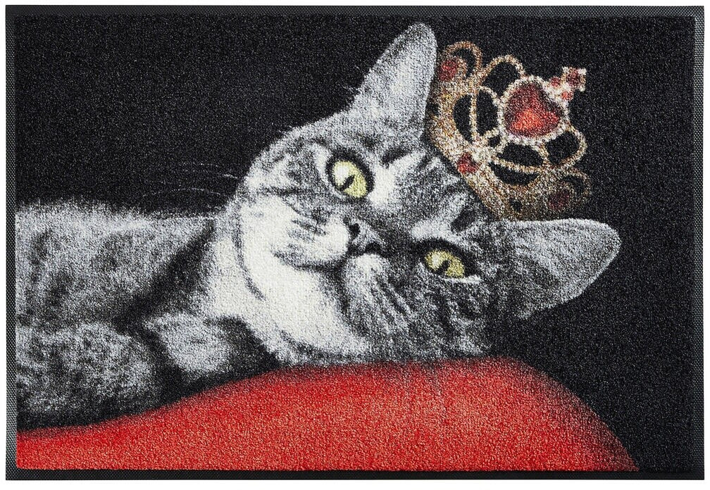 Bild von wash+dry by Kleen-Tex Fußmatte »Royal Cat«, rechteckig, 7 mm Höhe, Schmutzfangmatte, Motiv Katze, rutschhemmend, waschbar
