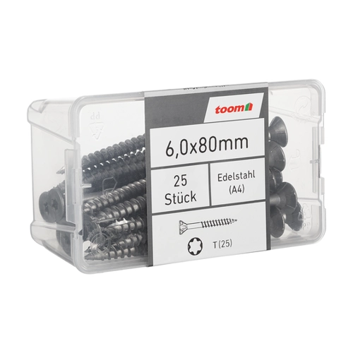 Bild von toom Holzschrauben T25 Torx Edelstahl 6,0 x 80 mm 25 Stück im Test