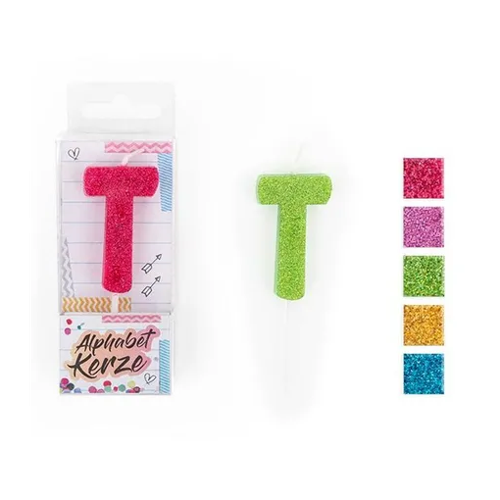 Bild von Trendhaus FESTIVAL FEELINGS Alphabet Kerze Glitzer T