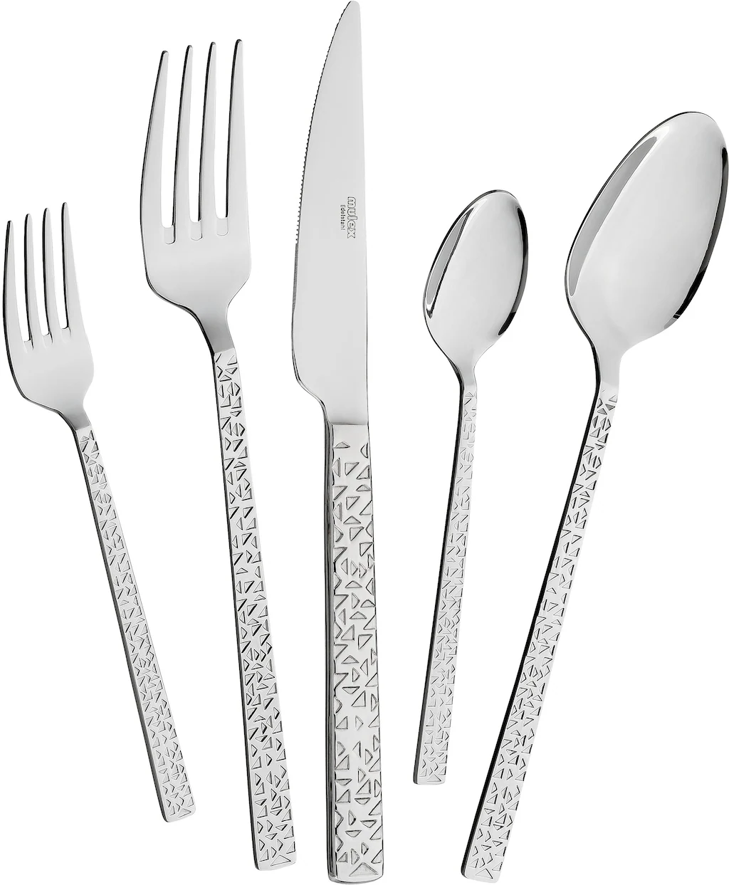 Bild von Mulex Besteck-Set Besteck Siena, mit feiner Hammerschlag-Struktur (30-tlg), 6 Personen, Chromstahl, elegantes Besteck mit beeindruckend schöner Optik