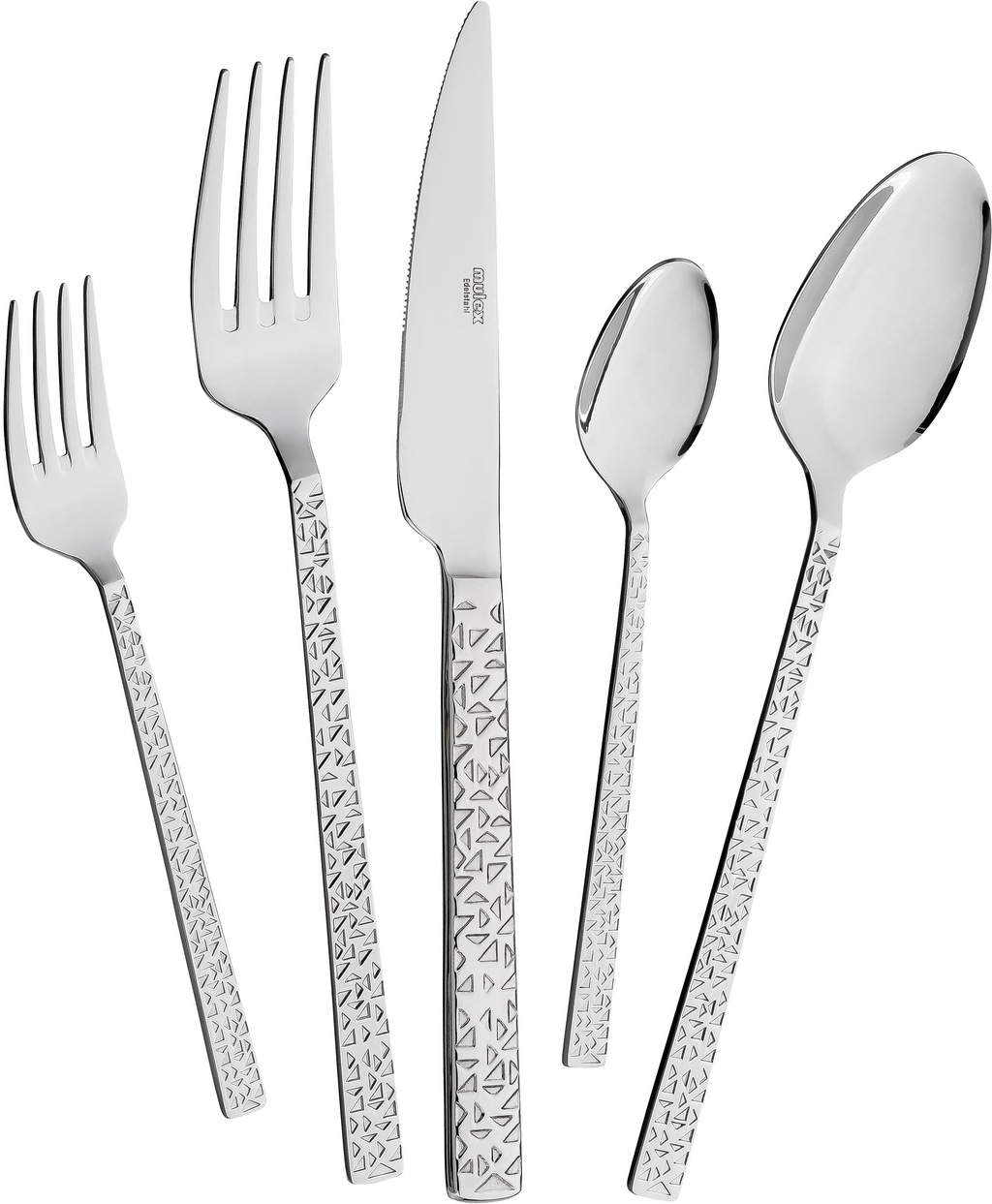 Bild von Mulex Besteck-Set Besteck Siena, mit feiner Hammerschlag-Struktur (60-tlg), 12 Personen, Chromstahl, elegantes Besteck mit beeindruckend schöner Optik