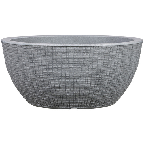 Bild von Scheurich Barceo Bowl 40, Pflanzschale/Blumentopf/Pflanzenschale, rund, Farbe: Stony Grey, hergestellt mit recyceltem Kunststoff, 10 Jahre Garantie, für den Außenbereich, 18