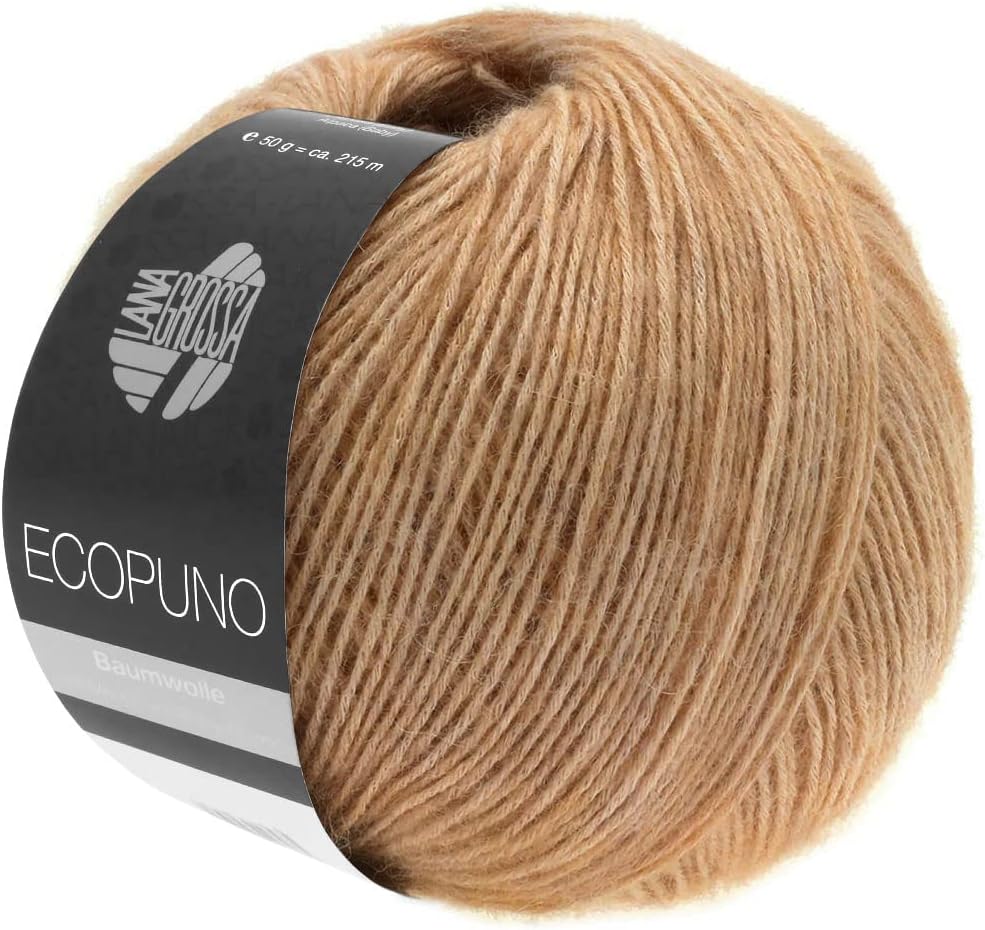 Bild von LANA GROSSA Ecopuno | Edle Netzgarnstruktur aus Baumwolle gefüllt mit Merino/Alpaka | Handstrickgarn aus 17% Schurwolle (Merino) & 11% Alpaka Wolle | 50g Wolle zum Stricken & Häkeln | 215m Garn