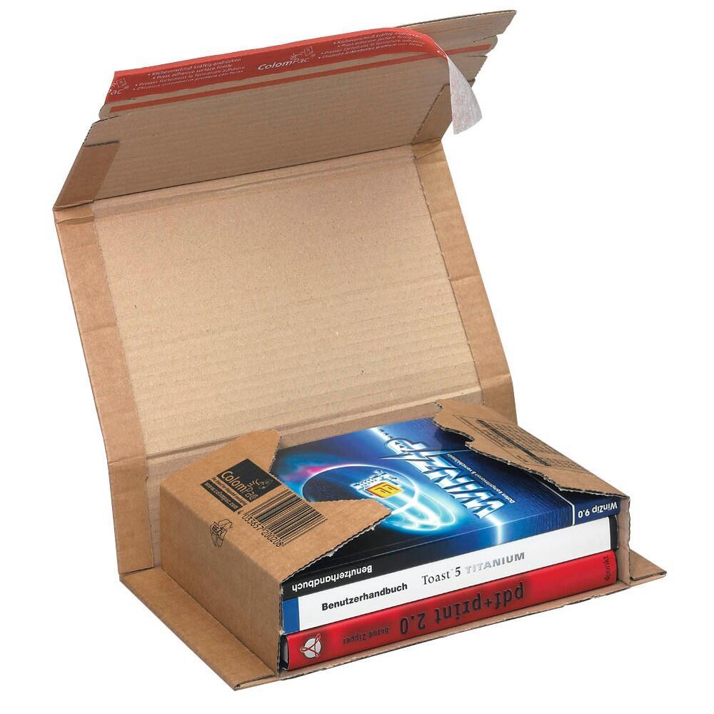 Bild von COLOMPAC Versandkarton 20 Versandkartons CP020.02 Wickelverpackung - 27,1x16,5x -7,5cm, Selbststehende Klappen (Stand-Up Funktion)