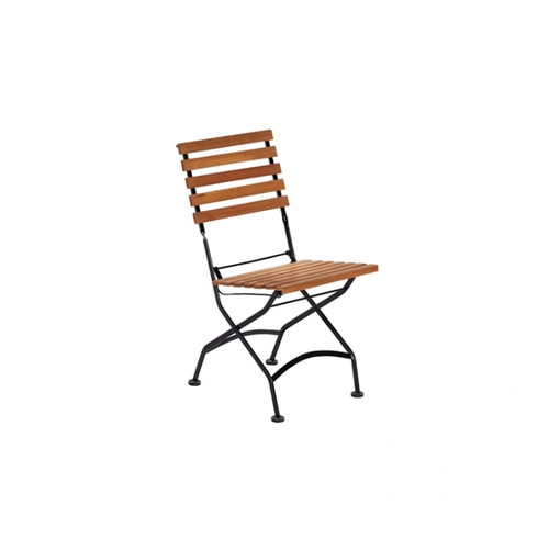 Bild von Schlossgartenstuhl 2er Set MECINA-29 Eukalyptusholz geölt, Flachstahl, BxHxT: ca. 59x86x47cm