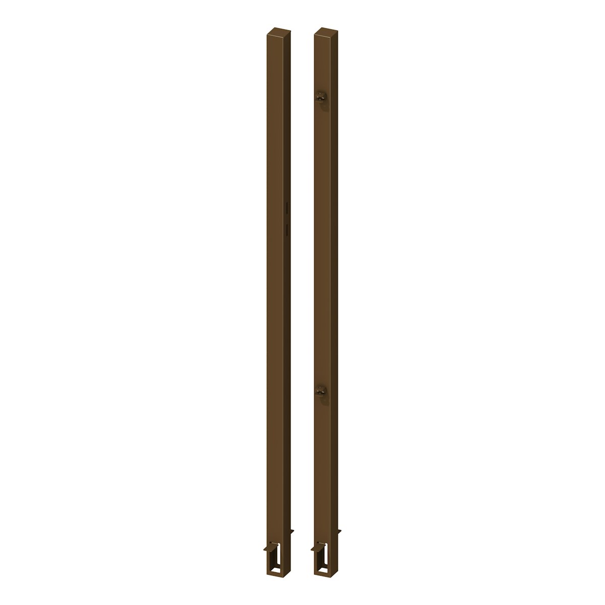 Bild von TraumGarten Sichtschutzzaun Metall-Torpfosten universal 2er-Set braun, 255 cm