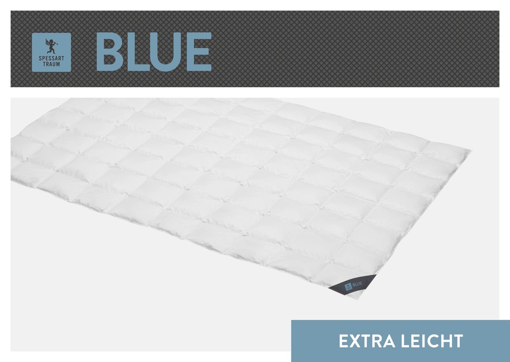 Bild von SPESSARTTRAUM Daunenbettdecke "Blue", extraleicht, Füllung 60% Daunen, 40% Federn, Bezug 100% Baumwolle, (1 St.), hergestellt in Deutschland, allergikerfreundlich