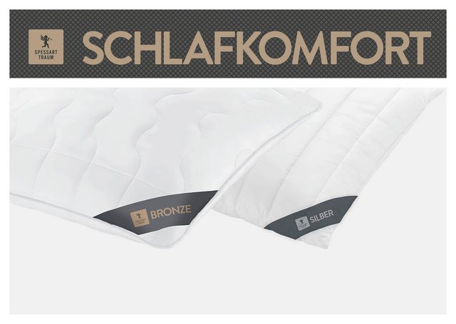 Bild von Spessarttraum Faserkissen 3-Kammer Silber, 80x80, Kopfkissen, Made in Germany, Oeko-TEX, Allergiker geeignet, waschbar bis 60 Grad, weiß