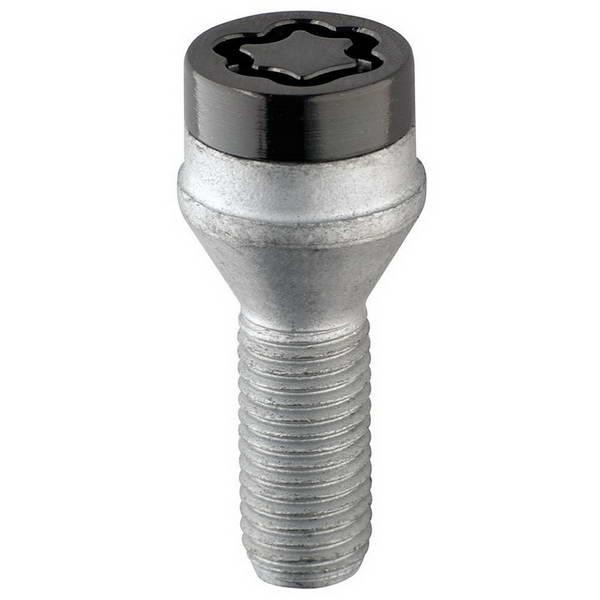 Bild von 27222SUB Radsicherungsbolzen SUB (Schwarz) M14x1.5, Kegelsitz, Schaftlänge 27,3 mm, Gesamtlänge der Schraube 50,3 mm, SW17, Schlüsseldurchmesser 25,8 mm