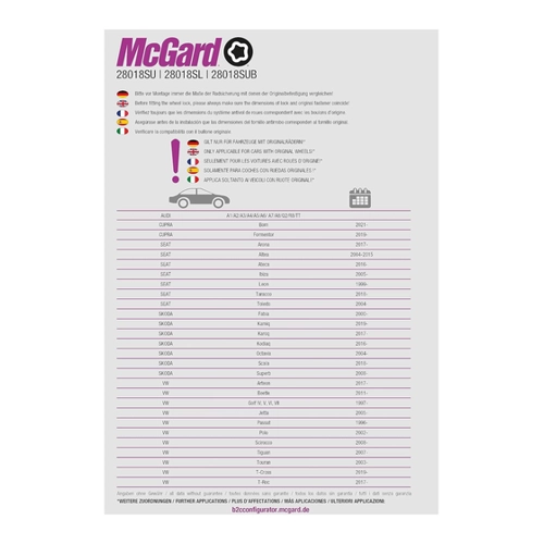 Bild von MCGARD 28018SU Felgenschlösser Kugelbund A/G