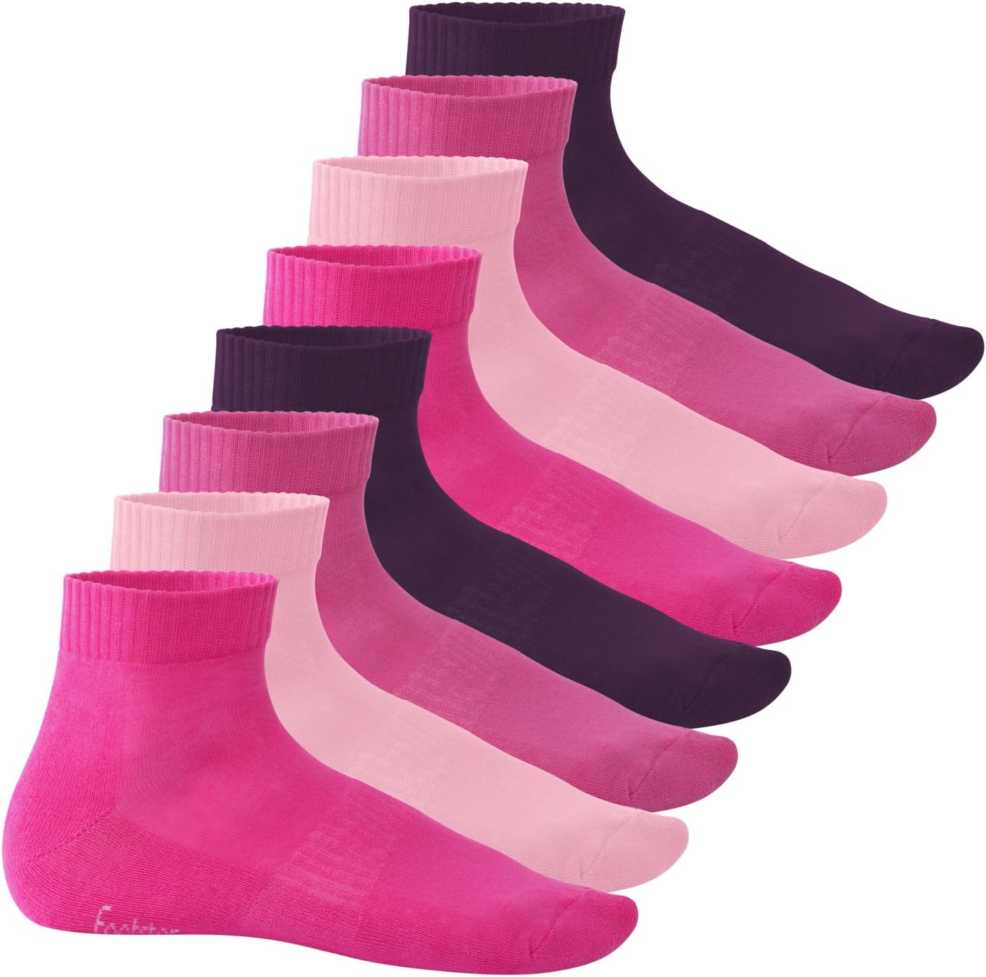 Bild von Footstar Damen & Herren Kurzschaft Socken mit Frottee-Sohle (8 Paar) Sneak It! - Berry 35-38