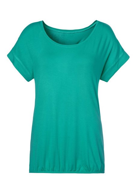 Bild von Vivance Kurzarmshirt mit Gummizug im Bund (2er-Pack) aus weichem Viskose-Stretch