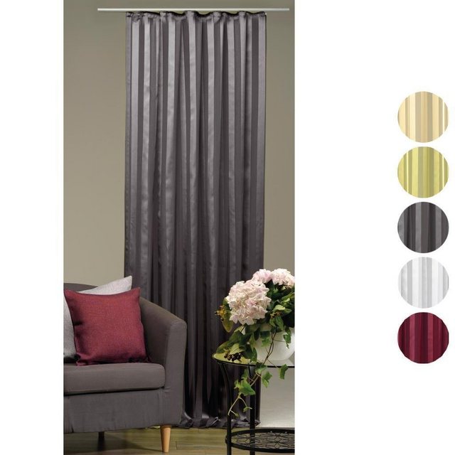 Bild von Arsvita Vorhang, Kräuselband, halbtransparent, Voile, Halbtransparenter Dekoschal mit Streifen, in vielen Größen und Farben