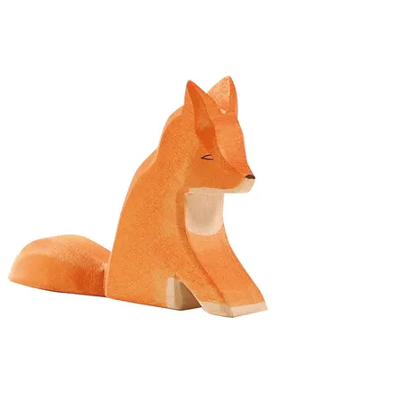 Bild von Ostheimer Spielfigur Fuchs groß sitzend, orange, Holztier Spieltier, (Set, 1-tlg., 1), Made in Germany