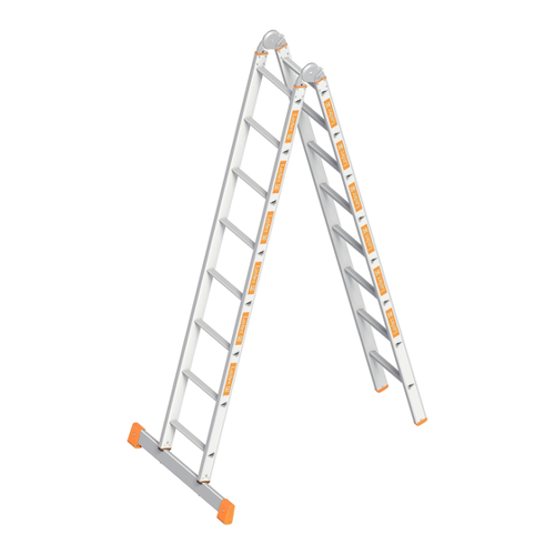 Bild von Layher Klappleiter TOPIC 8 Sprossen – Vielseitige und robuste Aluminiumleiter